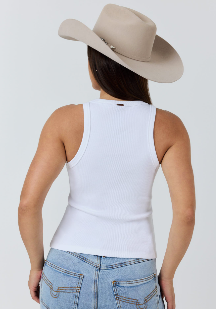 225229RW Ringers Western Women's Essential Classic Rib Tank White