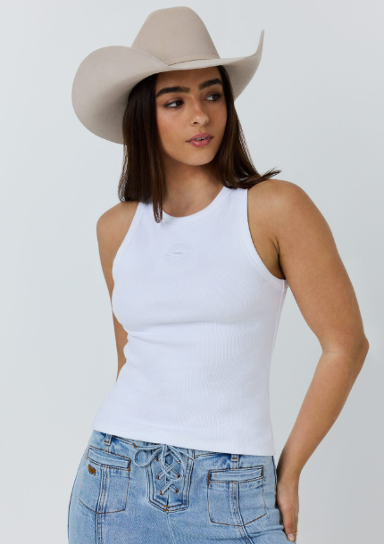 225229RW Ringers Western Women's Essential Classic Rib Tank White