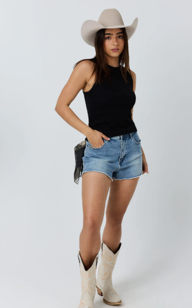 225229RW Ringers Western Women's Essential Classic Rib Tank Black
