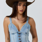 225151RW Ringers Western Women's Asher Bustier Top Light Blue