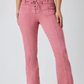225160RW Ringers Western Women's Rodeo Rose Lace Up Mid Rise Jean Washed Pink