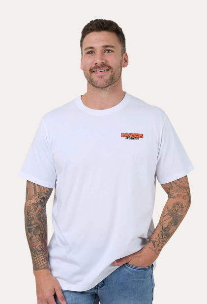 125127RW-WHT Ringers Western Men's Side Chick Loose Fit Tee