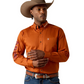 10071691 Ariat Men's Team Logo Twill Fitted Shirt Orange/Red