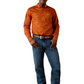 10071691 Ariat Men's Team Logo Twill Fitted Shirt Orange/Red