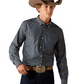 10071267 Ariat Men's Wrinkle Free Soil Pinpoint Oxford Shirt Chambray Blue