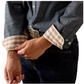 10071267 Ariat Men's Wrinkle Free Soil Pinpoint Oxford Shirt Chambray Blue