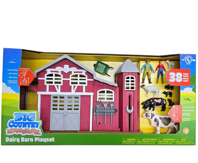 506BC Big Country Toy's 38 PC Dairy Barn Playset