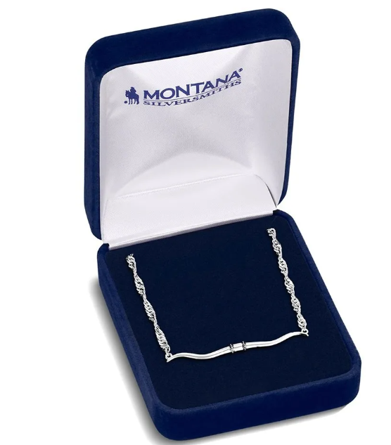 NC6531 Western Silhouette Longhorn Bar Necklace