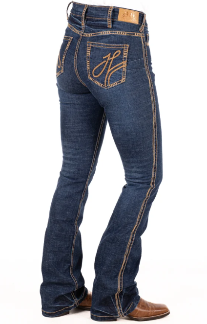 SR2242 Hitchley & Harrow Women's Ultra High Rise Core Range Tan Stitch Jean 32" Leg