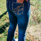 SR2242 Hitchley & Harrow Women's Ultra High Rise Core Range Tan Stitch Jean 32" Leg