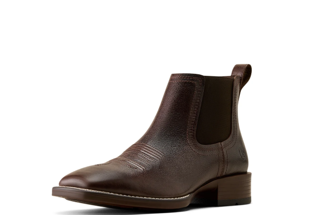 10080415 Ariat Mens Booker Chelsea Western Chocolate Chip