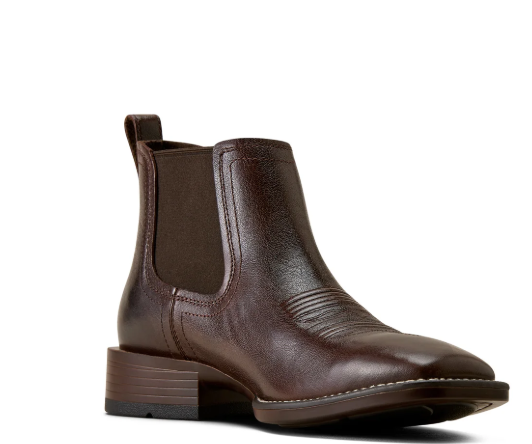 10080415 Ariat Mens Booker Chelsea Western Chocolate Chip