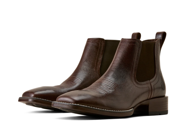 10080415 Ariat Mens Booker Chelsea Western Chocolate Chip