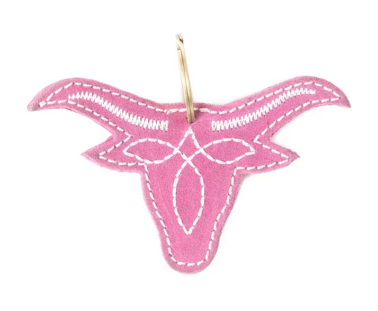 S-11934PINK  Longhorn Charm Key Fob