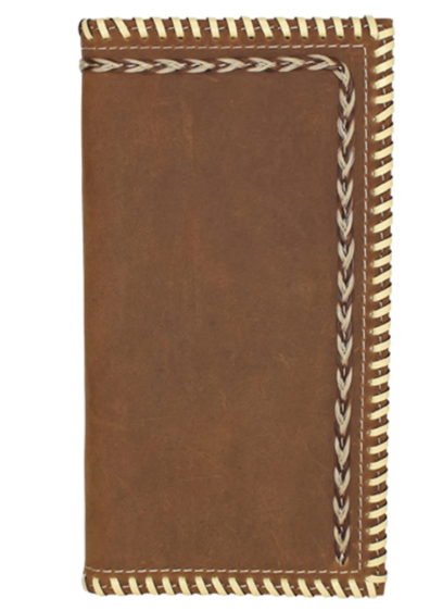 JA23205767W4 Justin Men's Genuine Rodeo Wallet W/Whip Stitch & Horsehair Braid