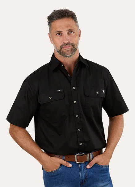 118110004-BLK Ringers Western Men's Lake Argyle Short Sleeve Black
