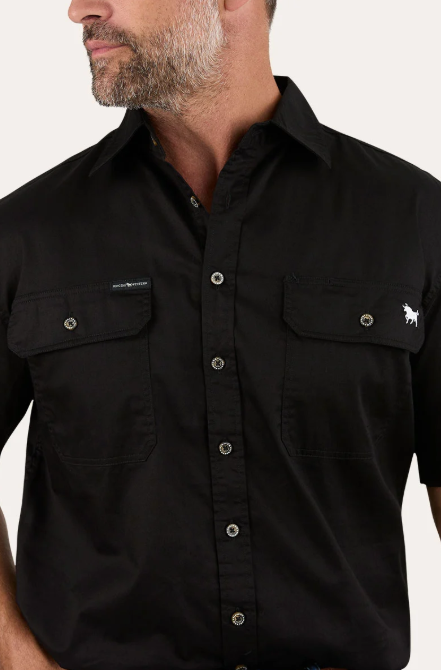118110004-BLK Ringers Western Men's Lake Argyle Short Sleeve Black
