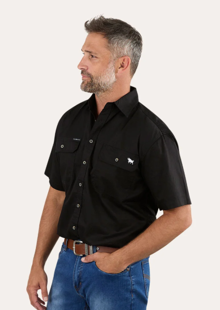 118110004-BLK Ringers Western Men's Lake Argyle Short Sleeve Black