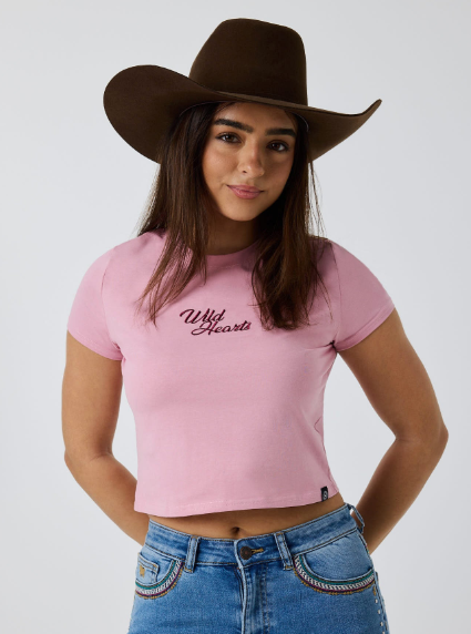 225245RW Ringers Western Women's Wild Heart Baby T-Shirt Dusty Pink