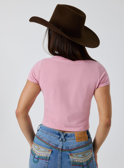 225245RW Ringers Western Women's Wild Heart Baby T-Shirt Dusty Pink