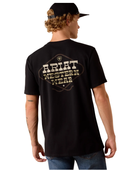 10073418 Ariat Men's Country And Western Lockup SS Tee Black