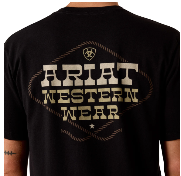 10073418 Ariat Men's Country And Western Lockup SS Tee Black