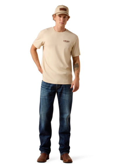 10073414 Ariat Men's Cowboy Up SS Tee Natural