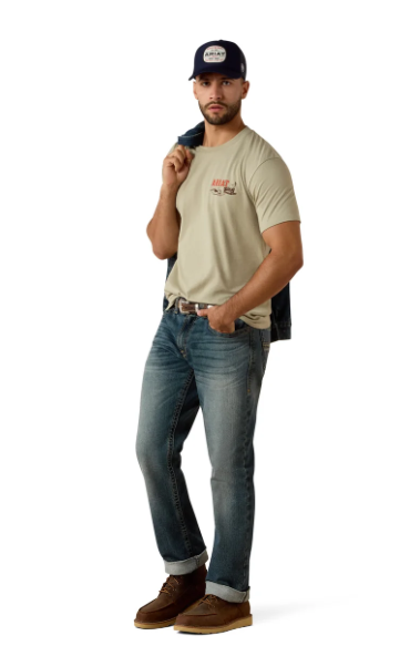10073484 Ariat Men's Whiskey Uno SS Tee Elm