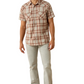 10071595 Ariat Men's Retro Hilliard Fitted Snap SS Light Brown Plaid