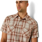 10071595 Ariat Men's Retro Hilliard Fitted Snap SS Light Brown Plaid