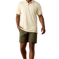 10071648 Ariat Men's Logo Fitted Polo Creme Brulee