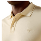 10071648 Ariat Men's Logo Fitted Polo Creme Brulee