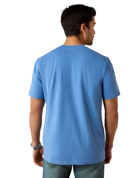10071349 Ariat Men's Vertical Logo Tee Riviera