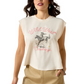 10071110 Ariat Women's Wild West Cropped SS Tee Sea Salt