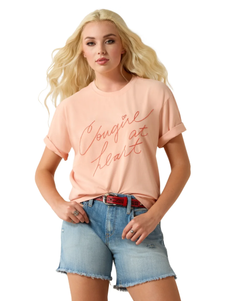 10071111 Ariat Women's Cowgirl At Heart SS Tee Tropical Peach