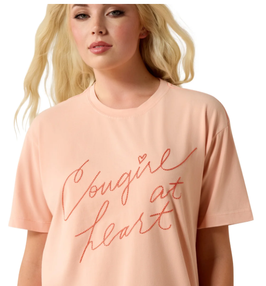 10071111 Ariat Women's Cowgirl At Heart SS Tee Tropical Peach
