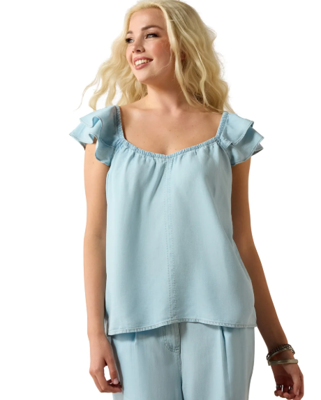 10071135 Ariat Women's Lynn SS Top Indigo Wash