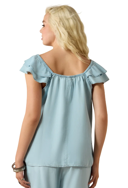 10071135 Ariat Women's Lynn SS Top Indigo Wash
