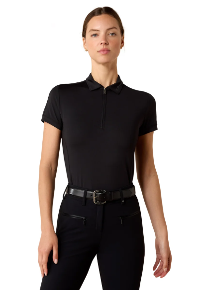 10072447 Ariat Women's Bandera 1/4 Zip Polo Black