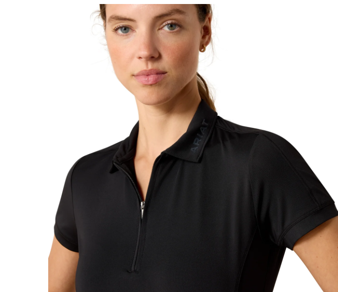 10072447 Ariat Women's Bandera 1/4 Zip Polo Black