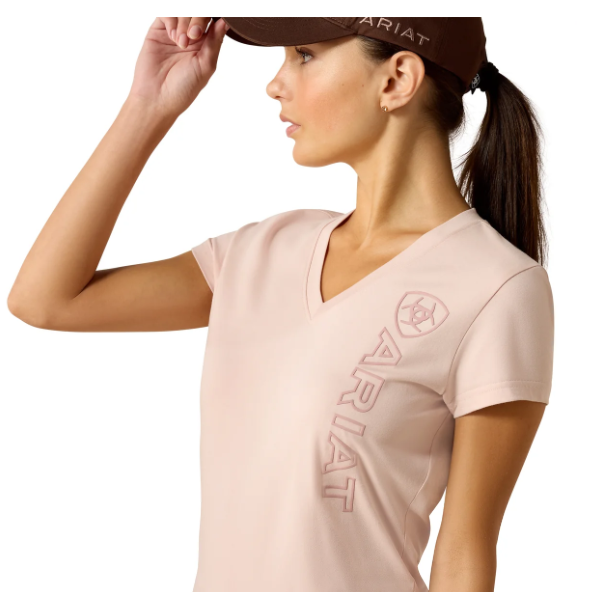 10071354 Ariat Women's Vertical Logo SS Tee Sepia Rose