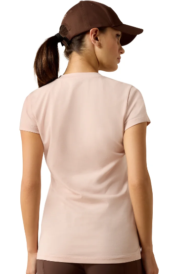 10071354 Ariat Women's Vertical Logo SS Tee Sepia Rose