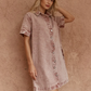SS20903-RUS   Sass Pepe Wave denim dress Rusty Red