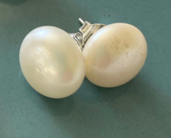 LARGEST Freshwater Pearl Stud Earrings Size Large