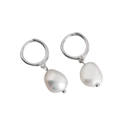 FPE016 Freshwater Pearl Dangle Earring Silver