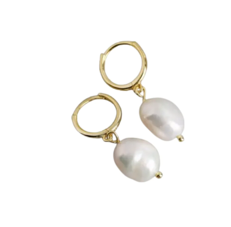 FPE017 Freshwater Pearl Dangle Earring Gold
