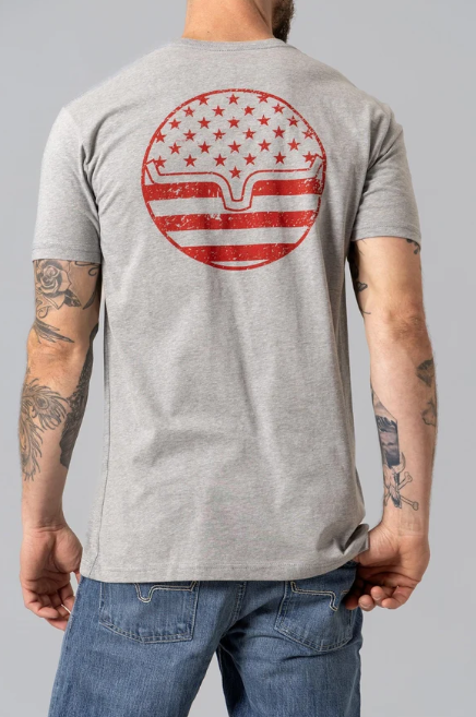 MSH0000019 Kimes Ranch Men's American Bullseye Tee Grey Heather