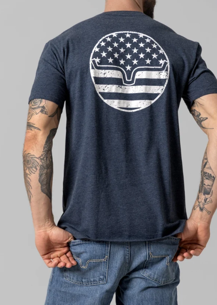 MSH0000019 Kimes Ranch Men's American Bullseye Tee Midnight Navy