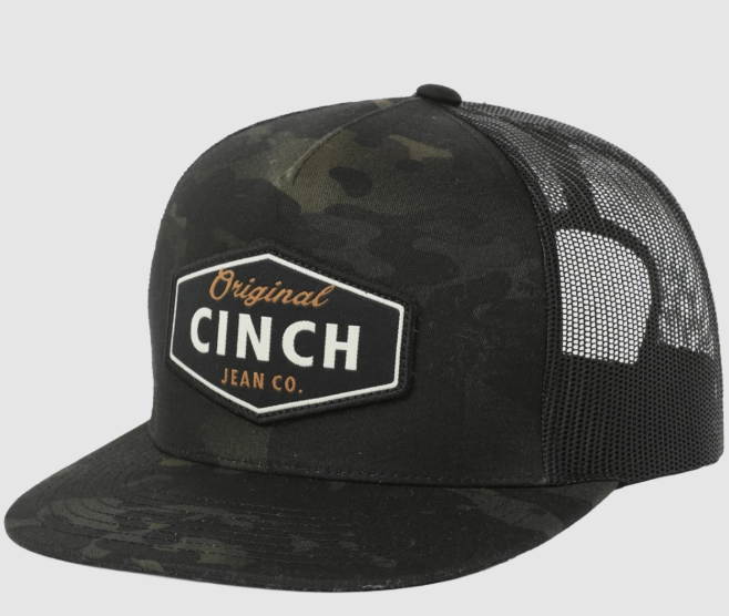 MCC0600617BLK Cinch Camo Print Trucker Cap