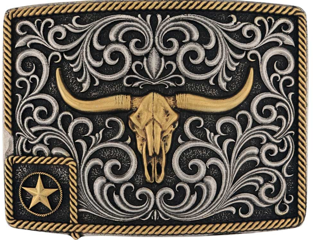 A984P Montana Lonestar Longhorn Attitude Buckle